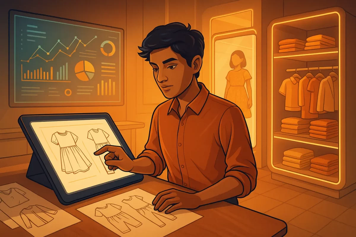Picture Depicts a Founder Selecting Designs