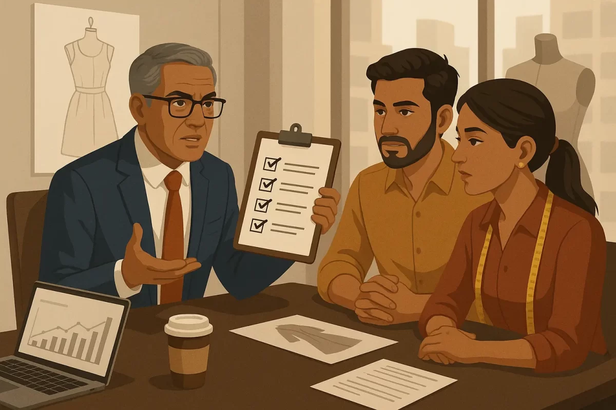 Picture Shows Investor with Founders